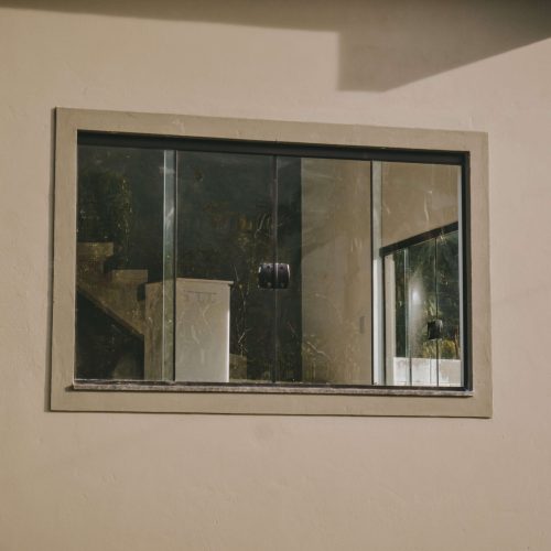 Janela Quadro Folhas Incolor Kit Preto